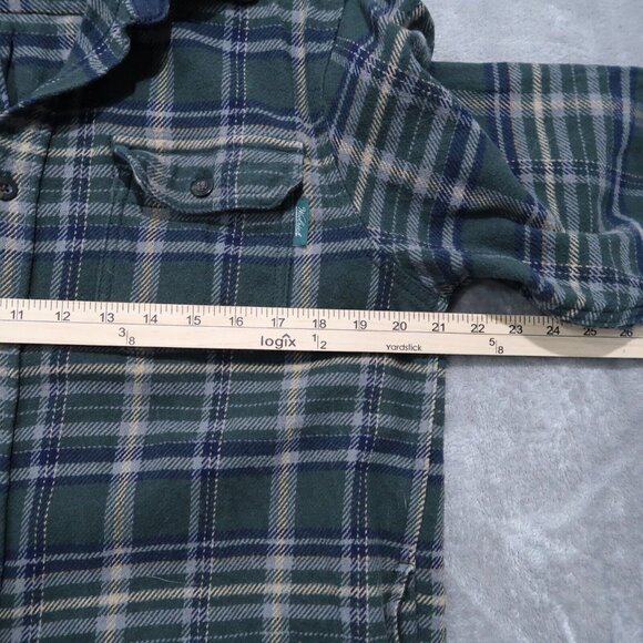 Woolrich Shirt Mens M Green Brawny Flannel Plaid Shacket Button Down Outdoors - Picture 14 of 16